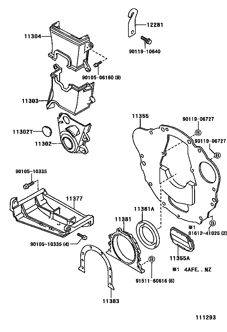 1106 — TIMING GEAR COVER & REAR END PLATE