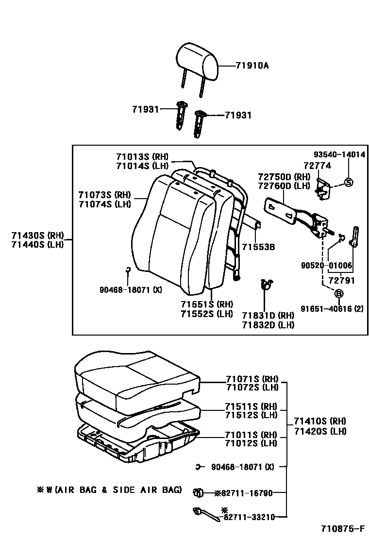 7101 — FRONT SEAT & SEAT TRACK