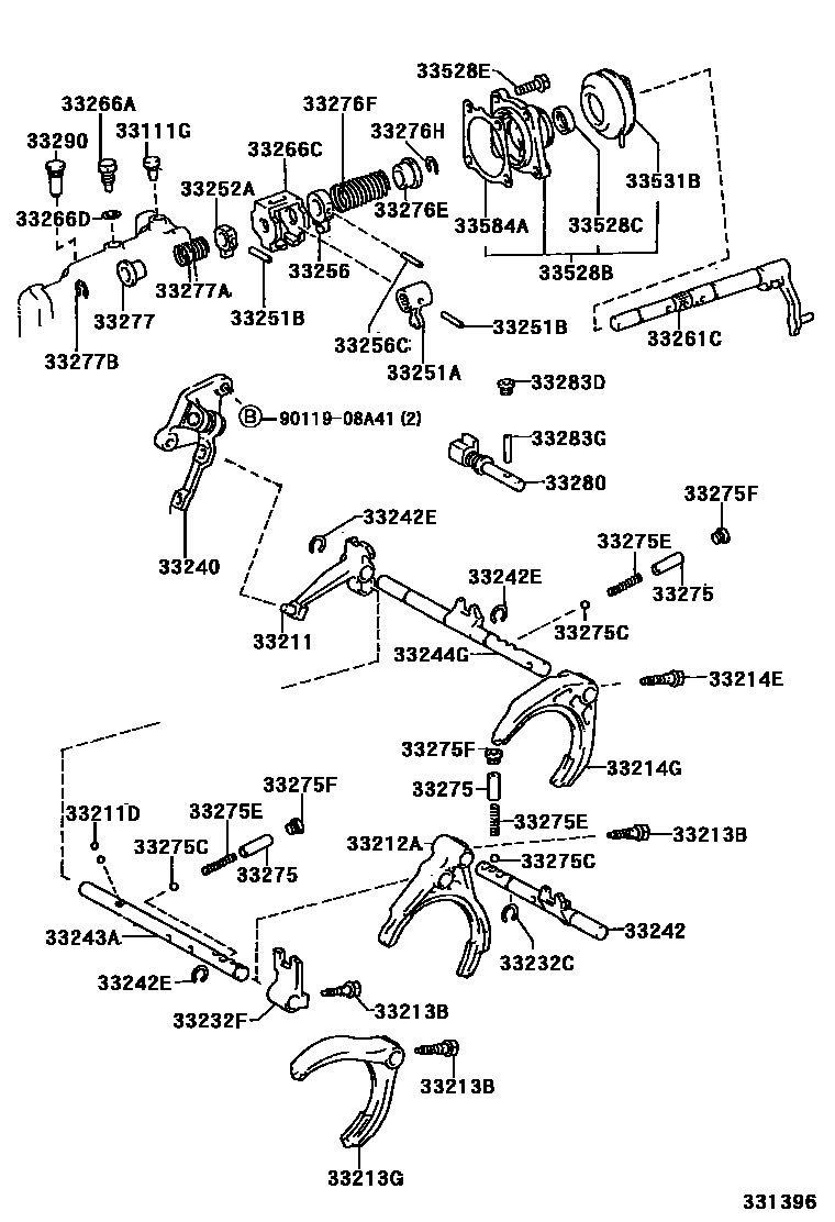 3307 — GEAR SHIFT FORK & LEVER SHAFT (MTM)