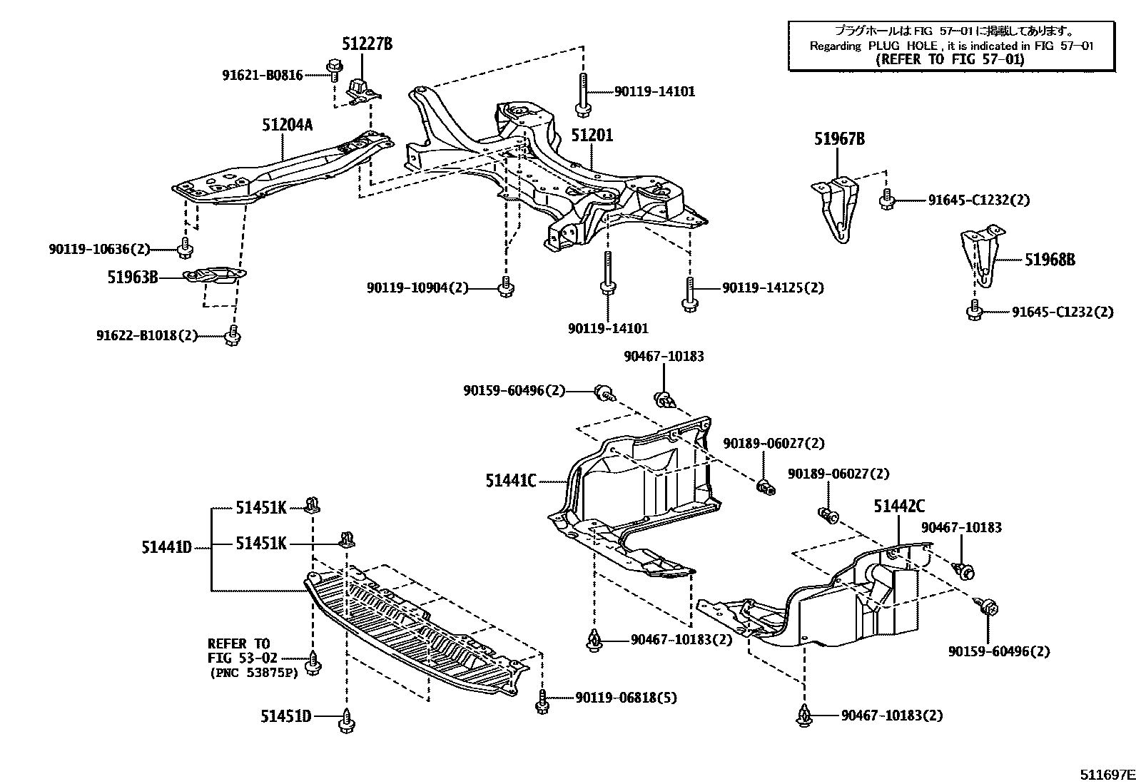 5102 — SUSPENSION CROSSMEMBER & UNDER COVER