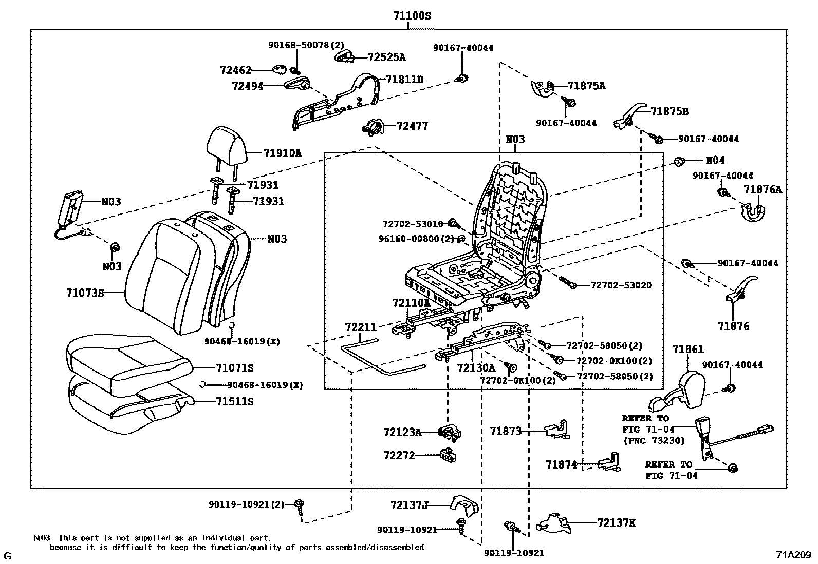 7101 — FRONT SEAT & SEAT TRACK