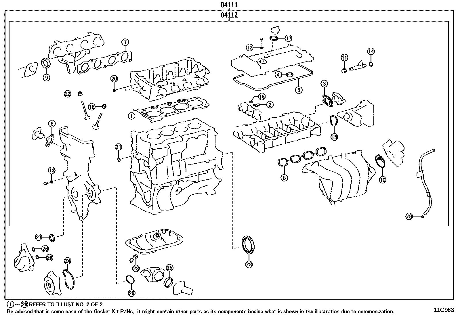 1103 — ENGINE OVERHAUL GASKET KIT