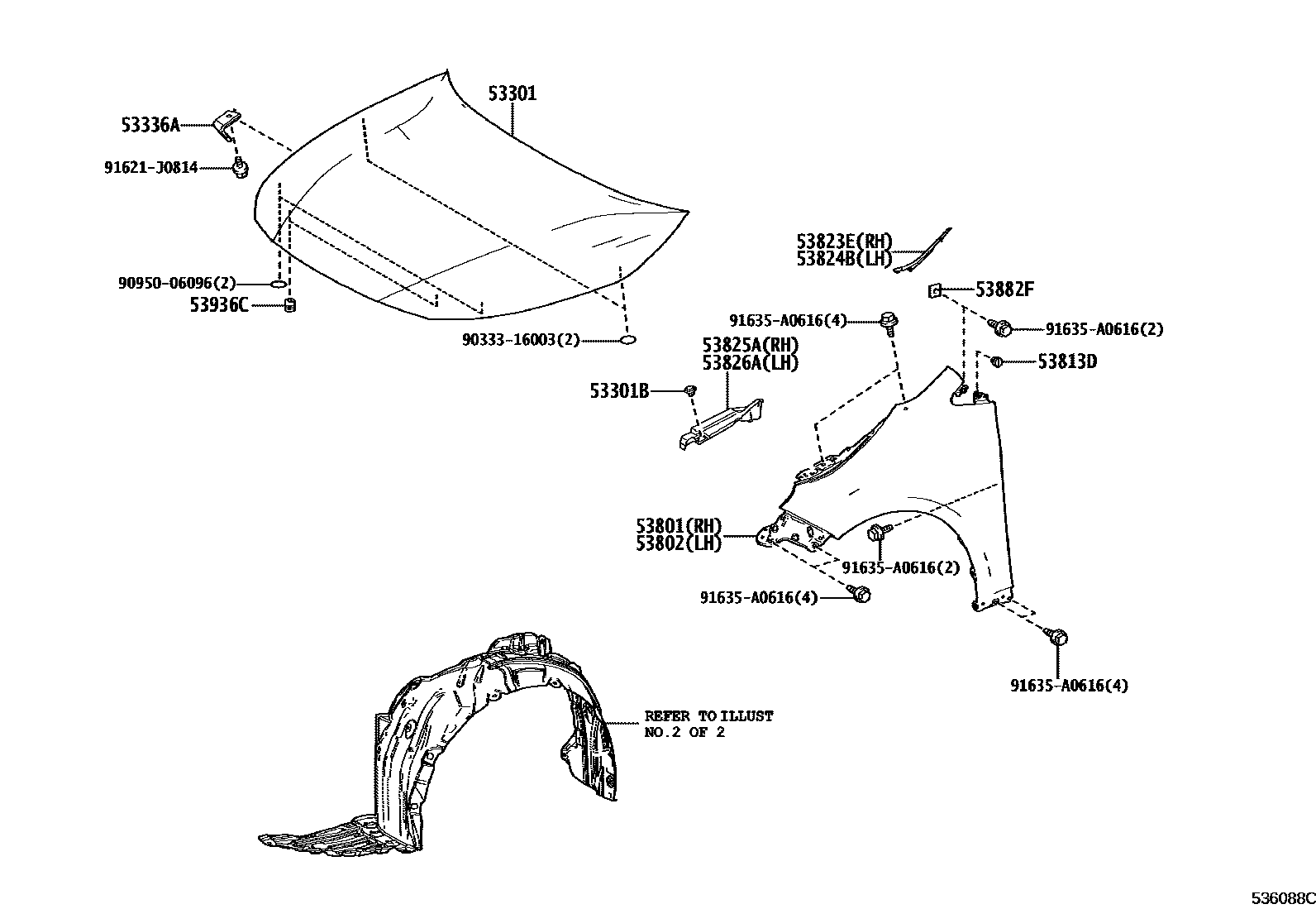 5302 — HOOD & FRONT FENDER
