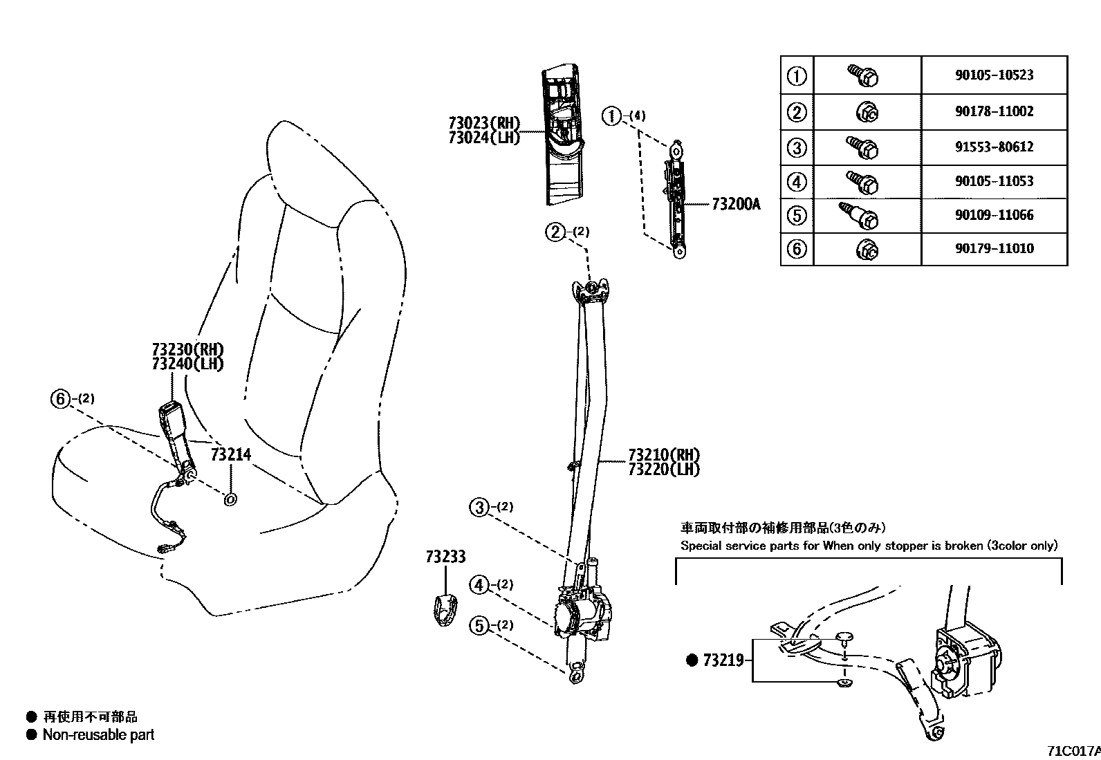 7104 — SEAT BELT & CHILD RESTRAINT SEAT