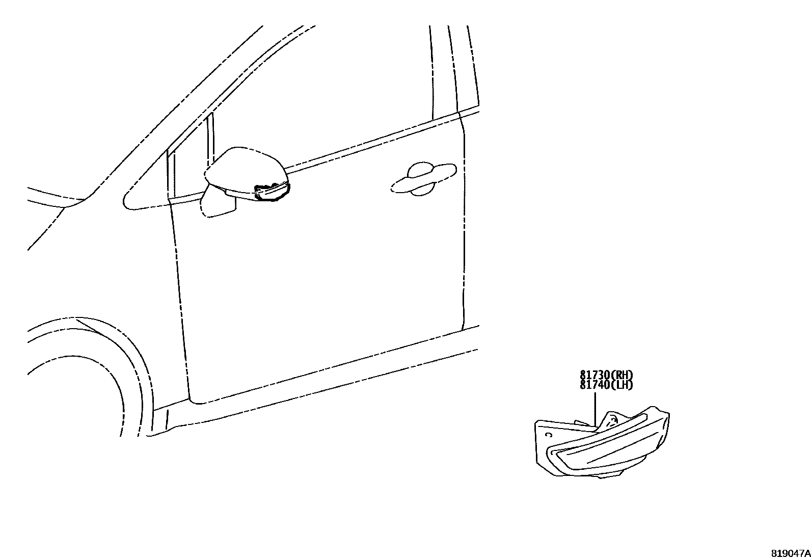 8106 — SIDE TURN SIGNAL LAMP & OUTER MIRROR LAMP