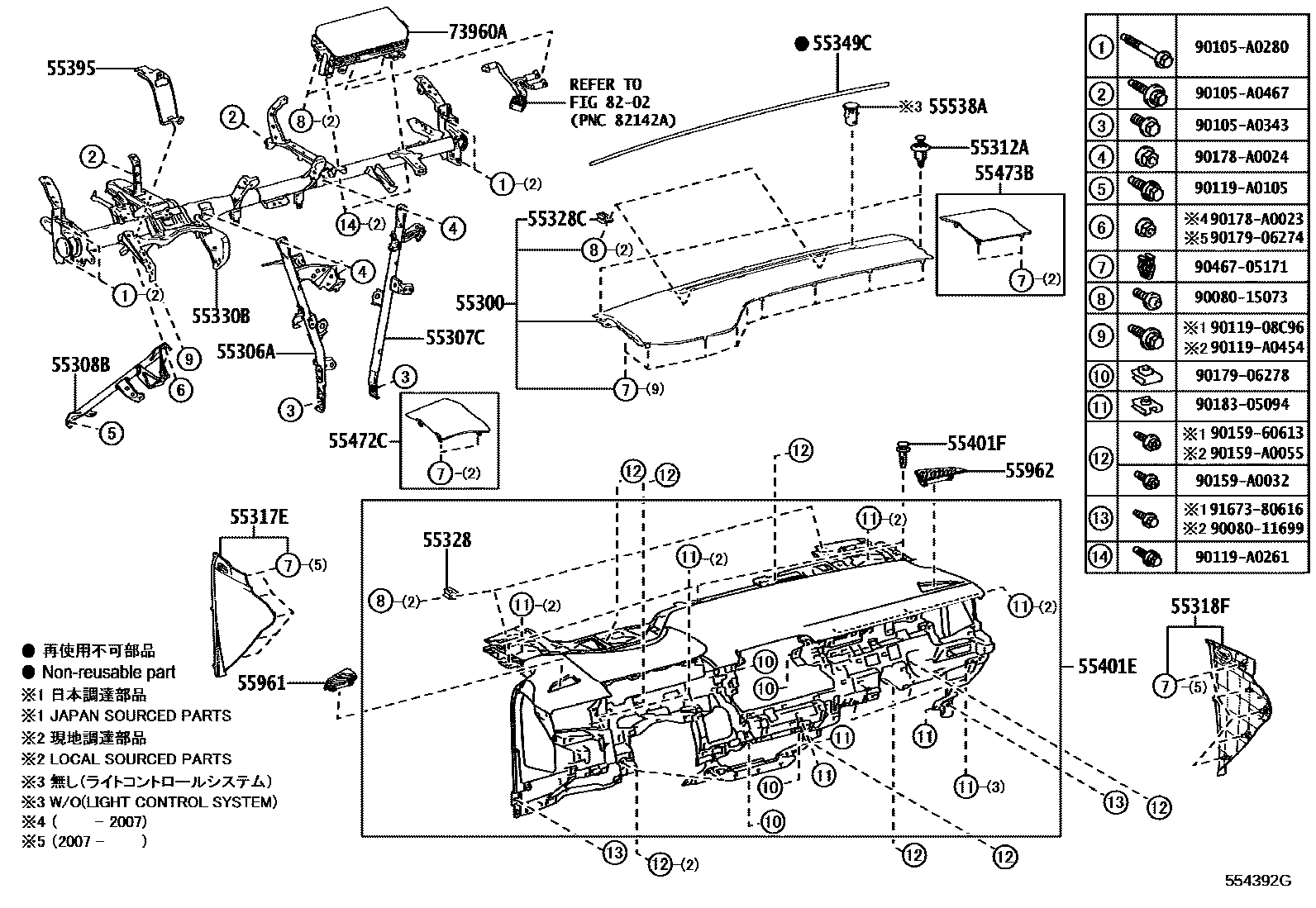5501 — INSTRUMENT PANEL & GLOVE COMPARTMENT
