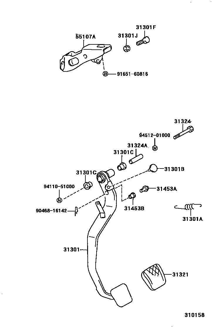 3102 — CLUTCH PEDAL & FLEXIBLE HOSE