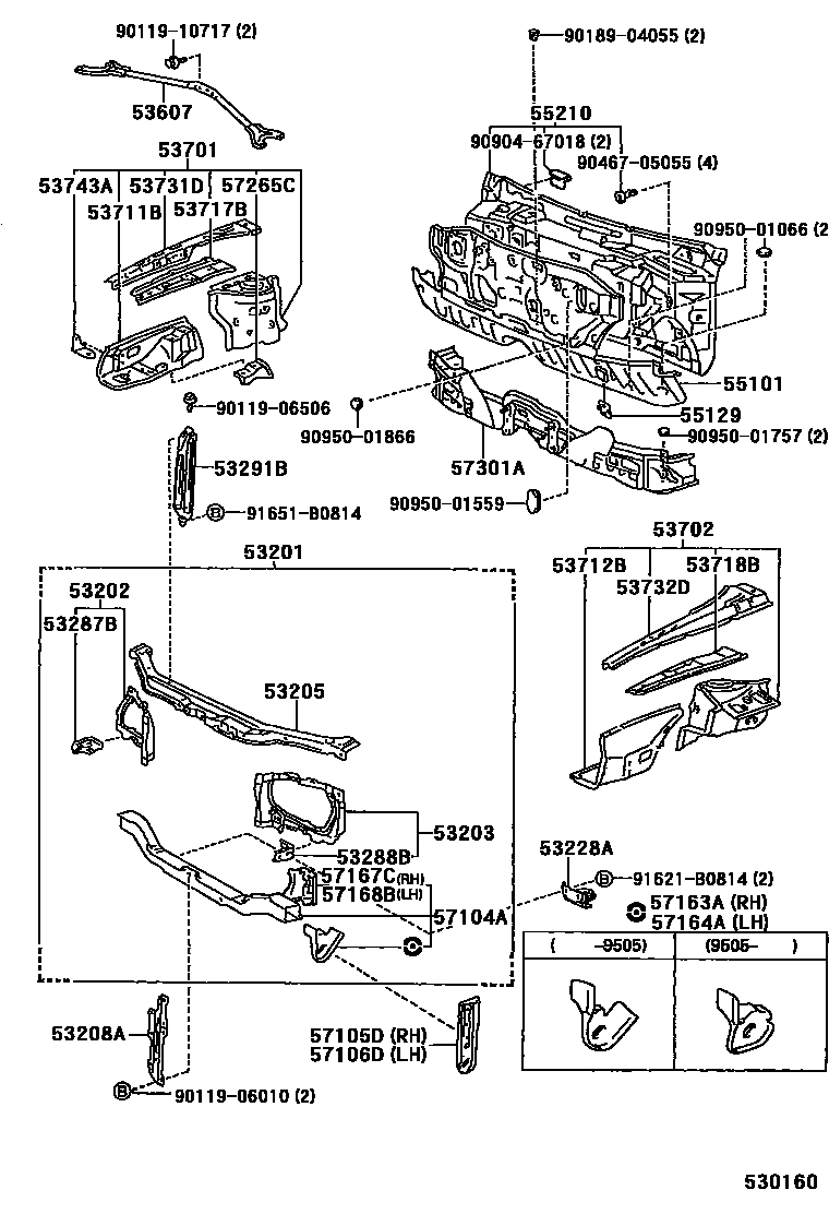5304 — FRONT FENDER APRON & DASH PANEL
