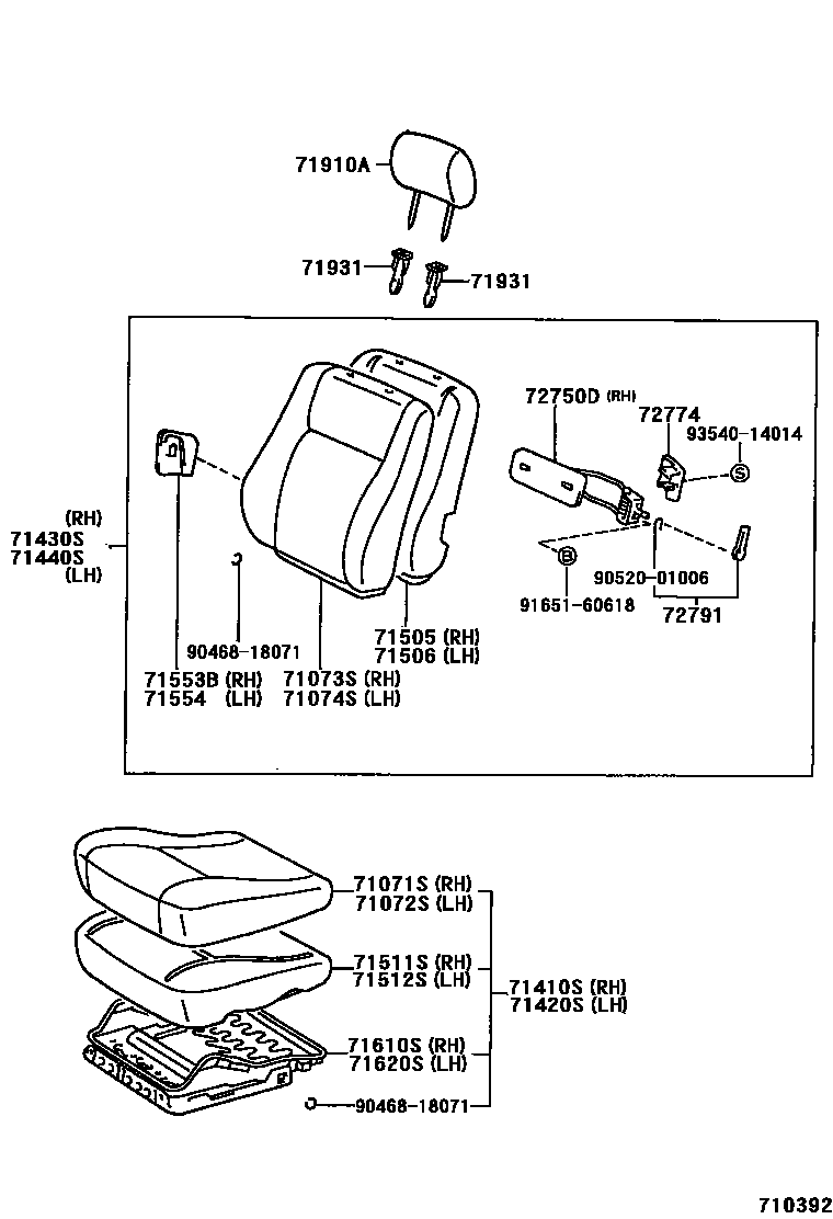 7101 — FRONT SEAT & SEAT TRACK