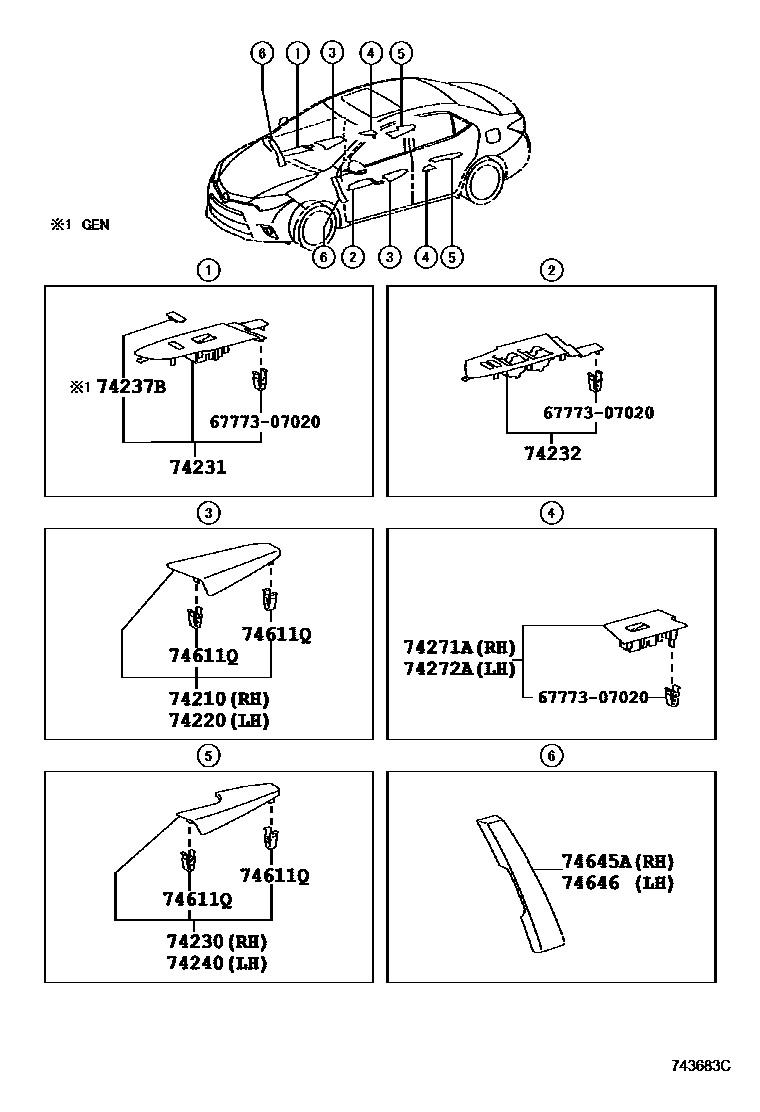 7401 — ARMREST & VISOR