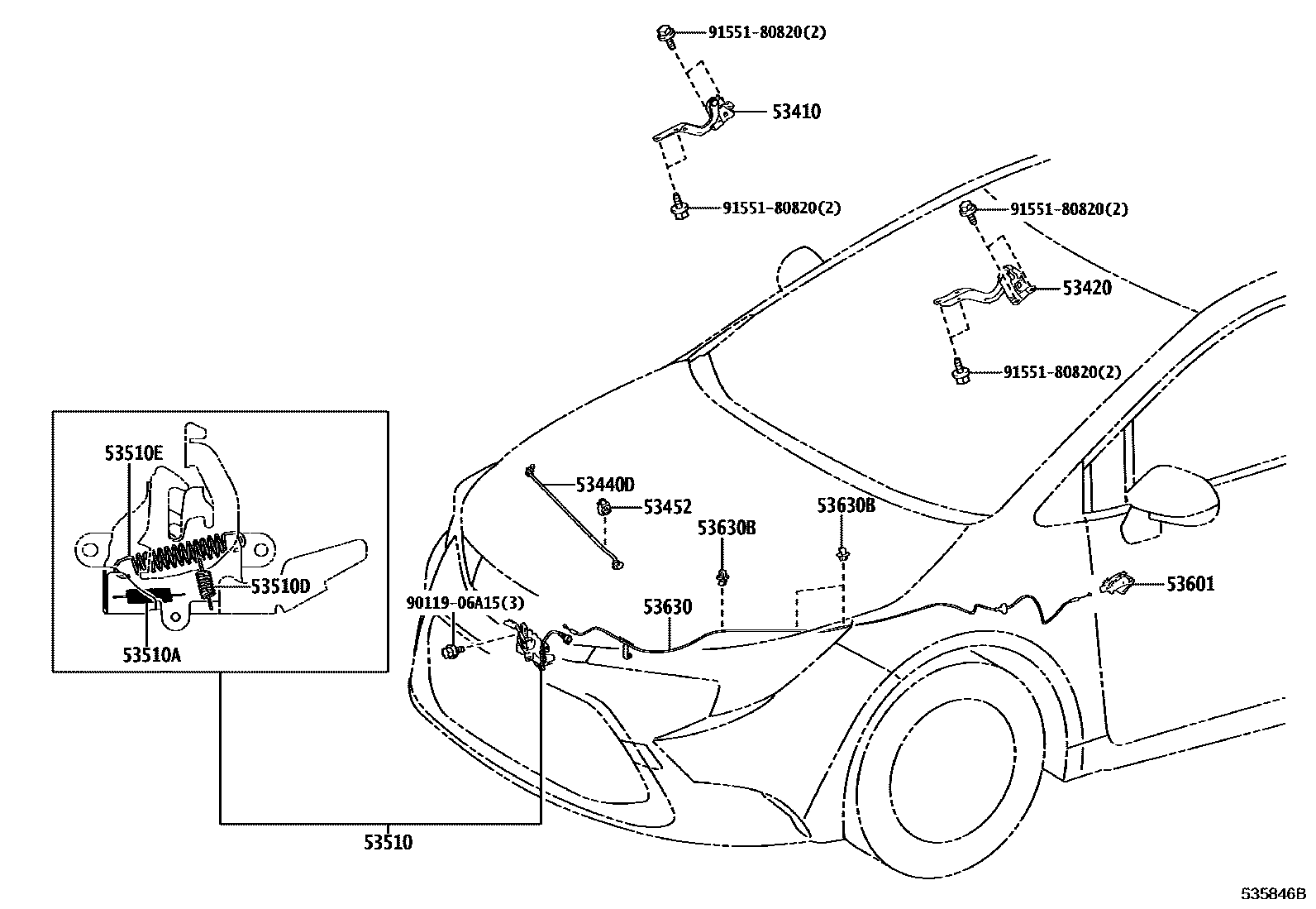 5303 — HOOD LOCK & HINGE