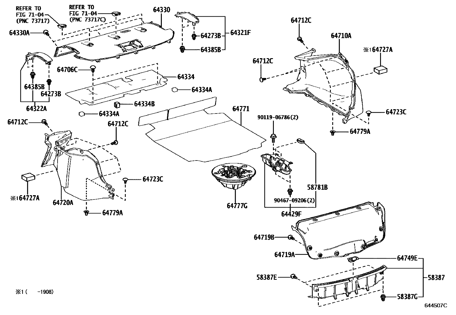 6403 — PACKAGE TRAY PANEL & LUGGAGE COMPARTMENT MAT