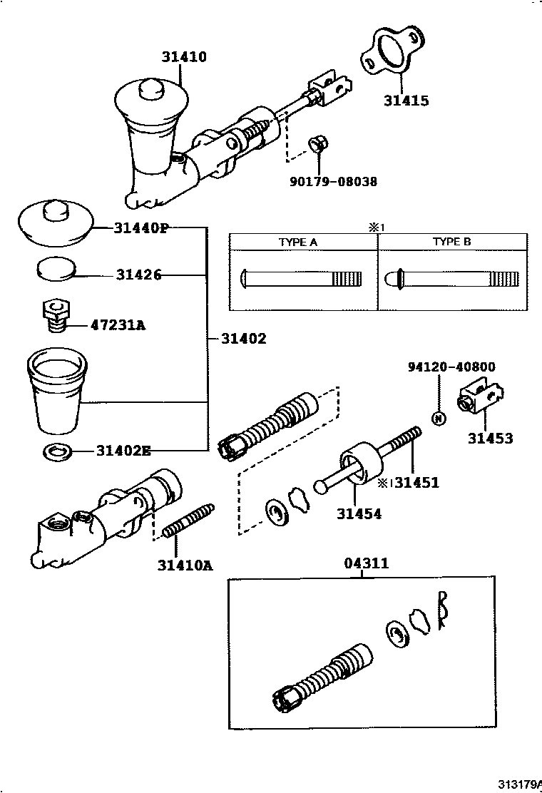 3103 — CLUTCH MASTER CYLINDER