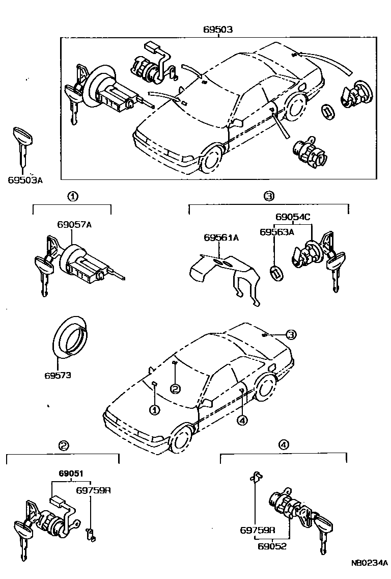 6712 — LOCK CYLINDER SET