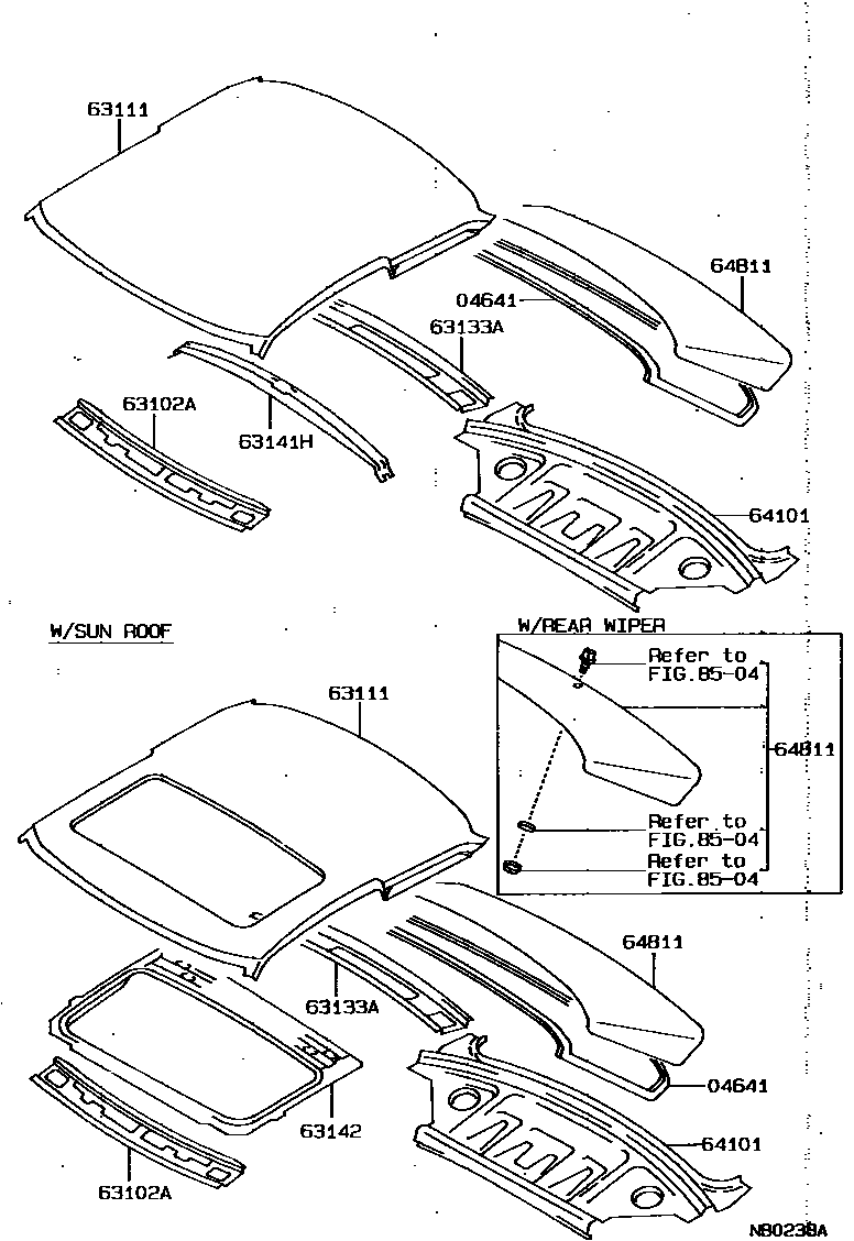 6104 — ROOF PANEL & BACK WINDOW GLASS
