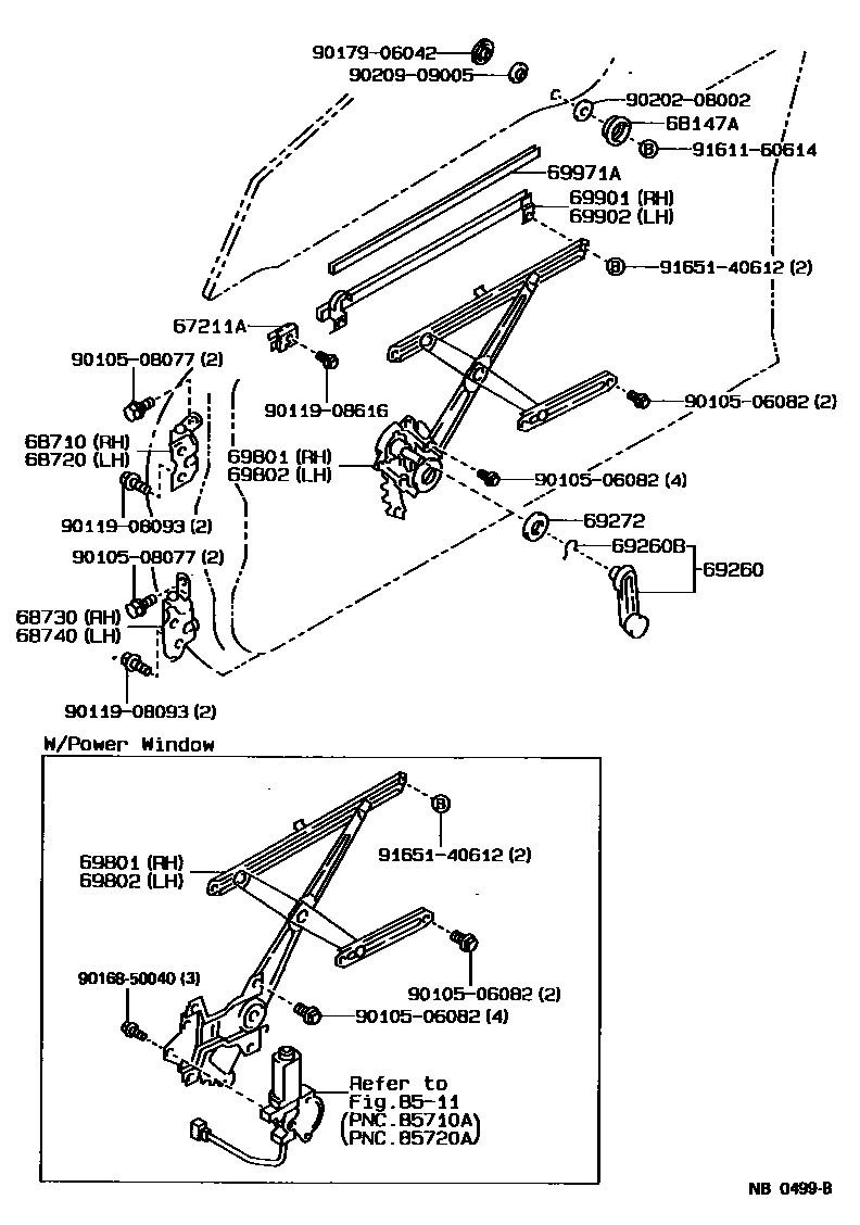 6704 — FRONT DOOR WINDOW REGULATOR & HINGE