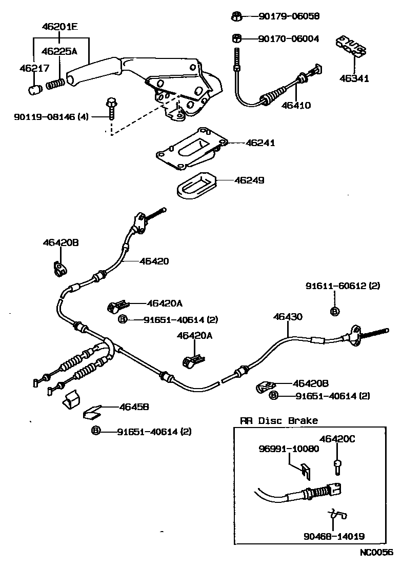 4601 — PARKING BRAKE & CABLE