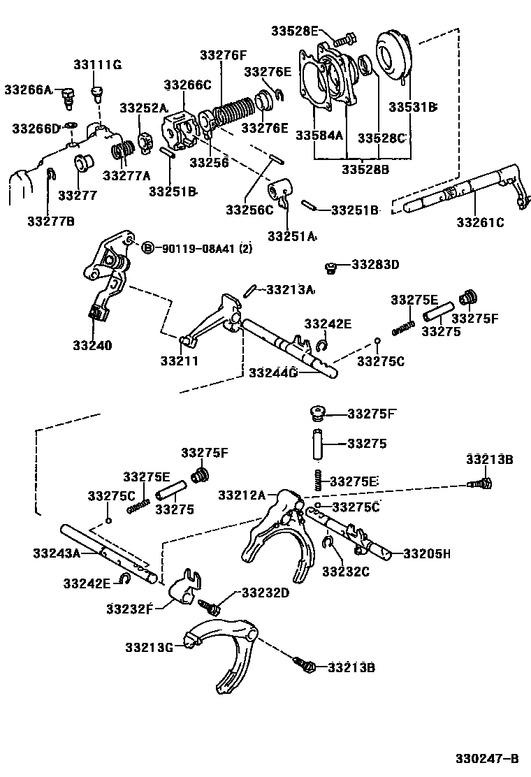 3307 — GEAR SHIFT FORK & LEVER SHAFT (MTM)