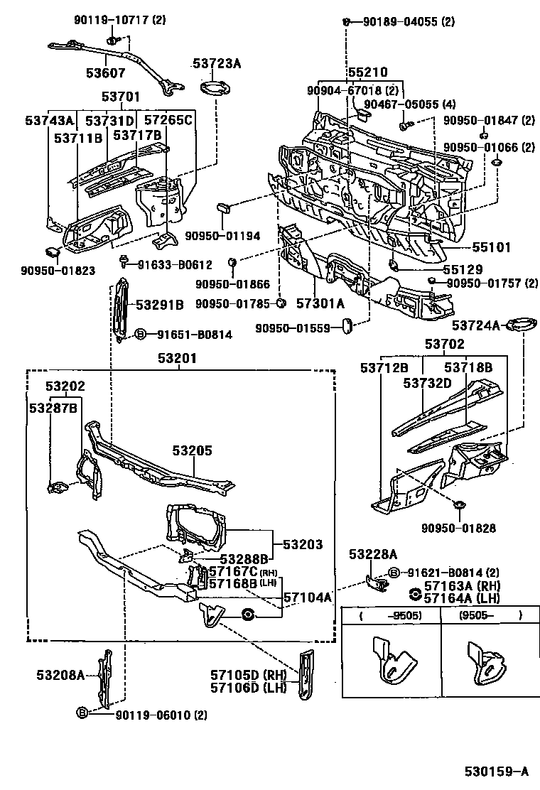 5304 — FRONT FENDER APRON & DASH PANEL
