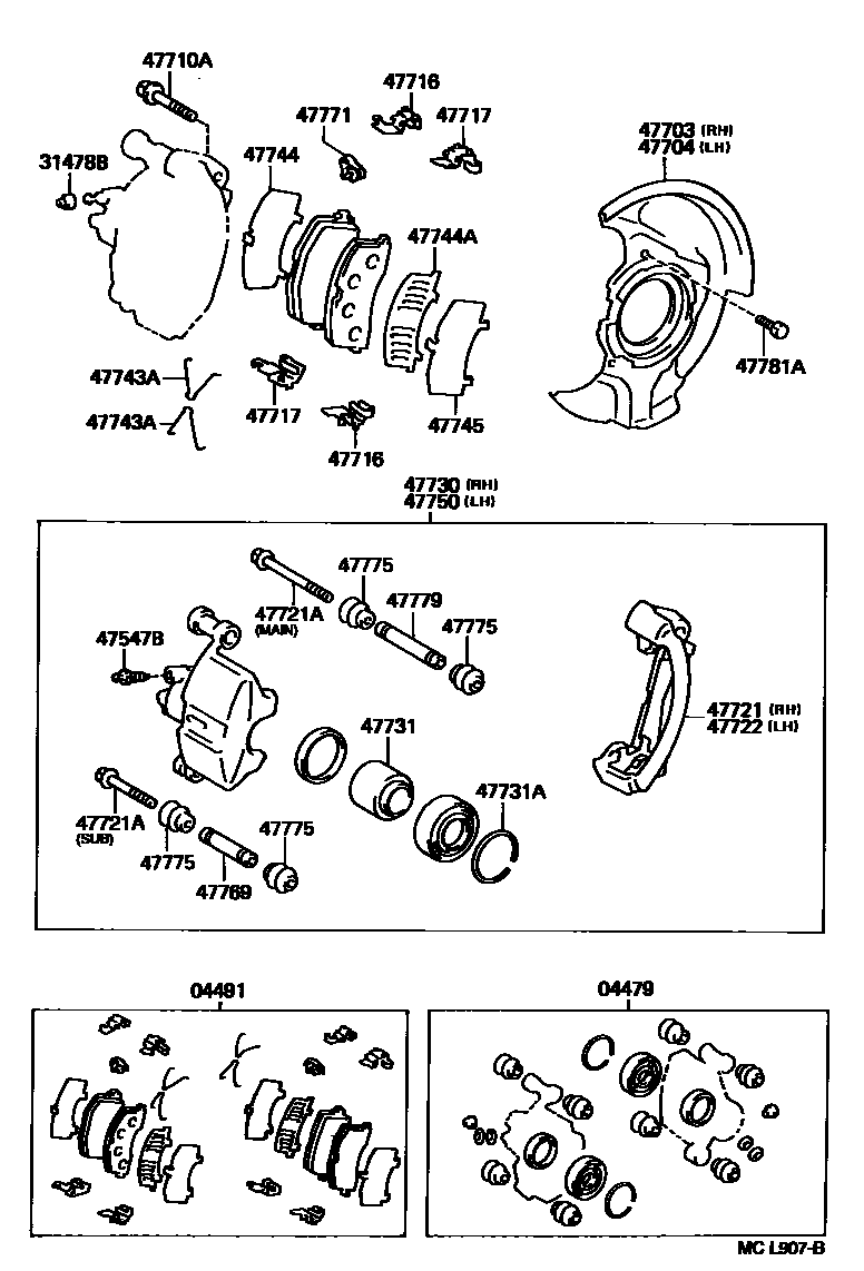 4705 — FRONT DISC BRAKE CALIPER & DUST COVER