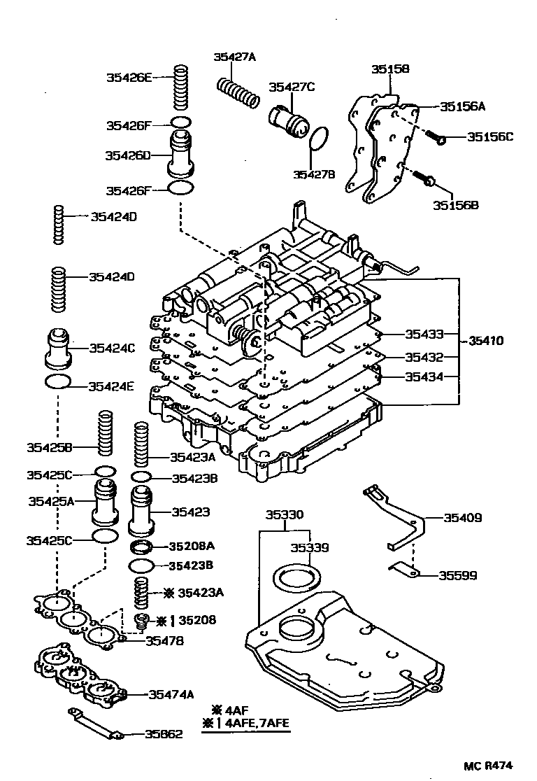 3512 — VALVE BODY & OIL STRAINER (ATM)