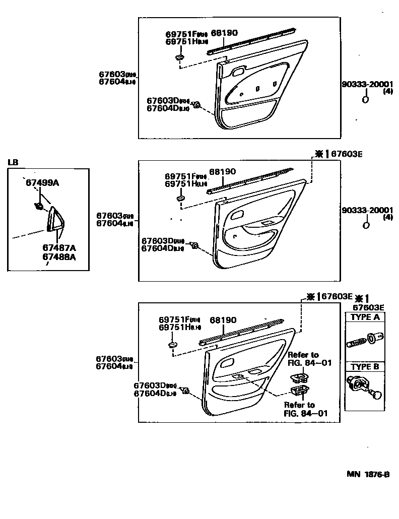 6705 — REAR DOOR PANEL & GLASS