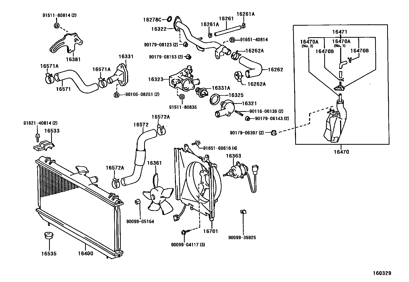 1603 — RADIATOR & WATER OUTLET