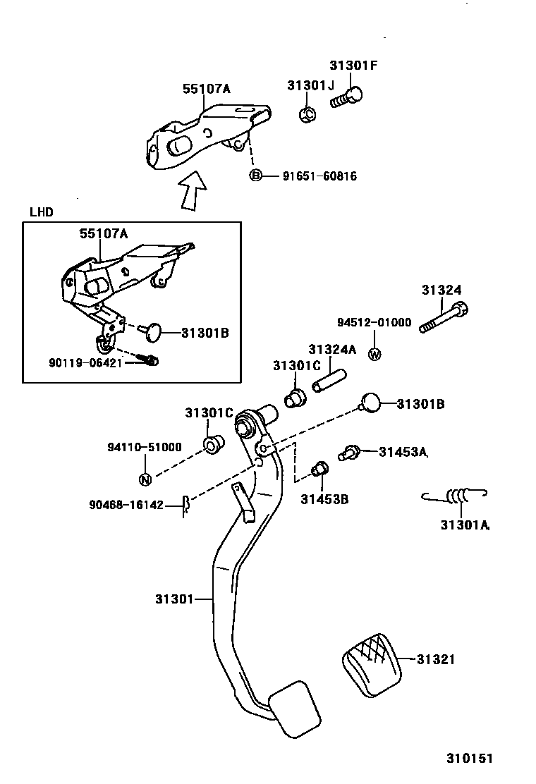 3102 — CLUTCH PEDAL & FLEXIBLE HOSE