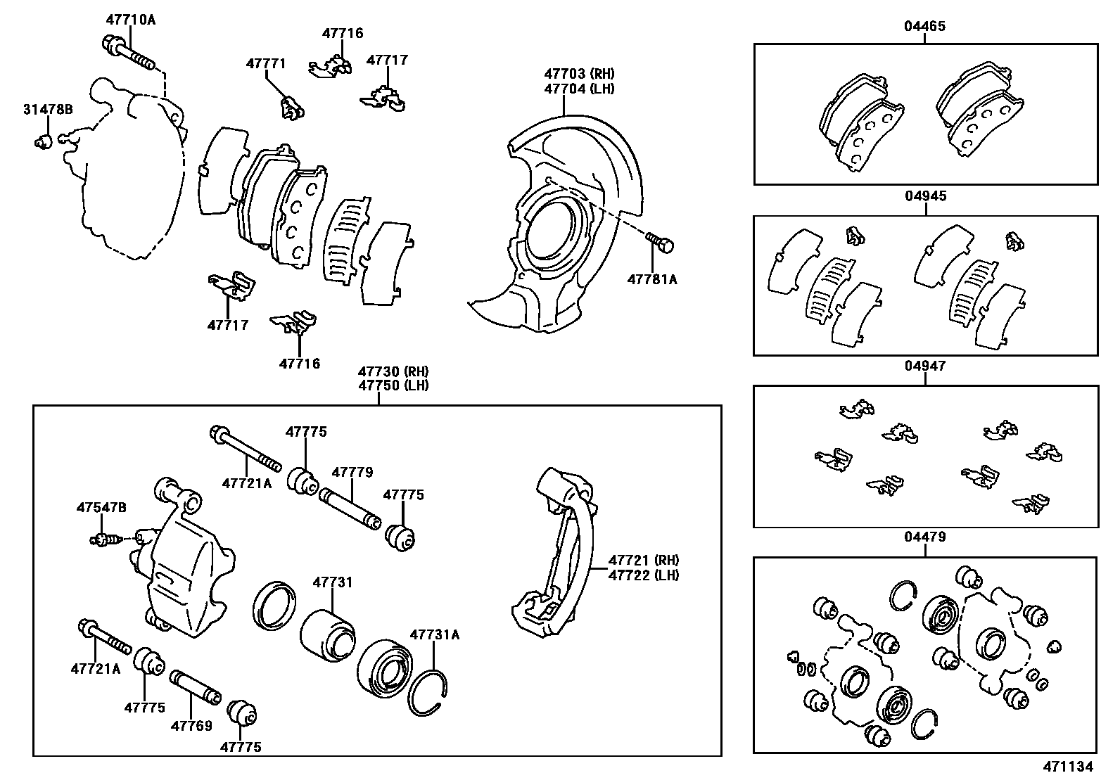 4705 — FRONT DISC BRAKE CALIPER & DUST COVER