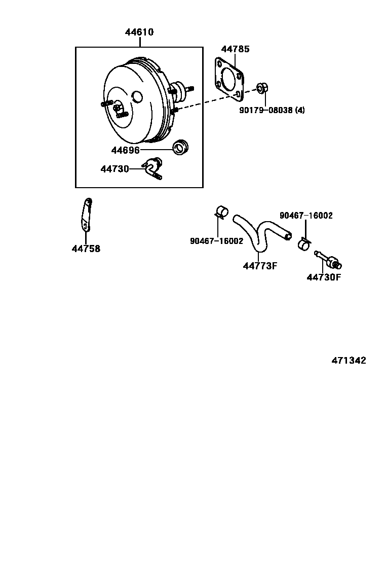 4703 — BRAKE BOOSTER & VACUUM TUBE