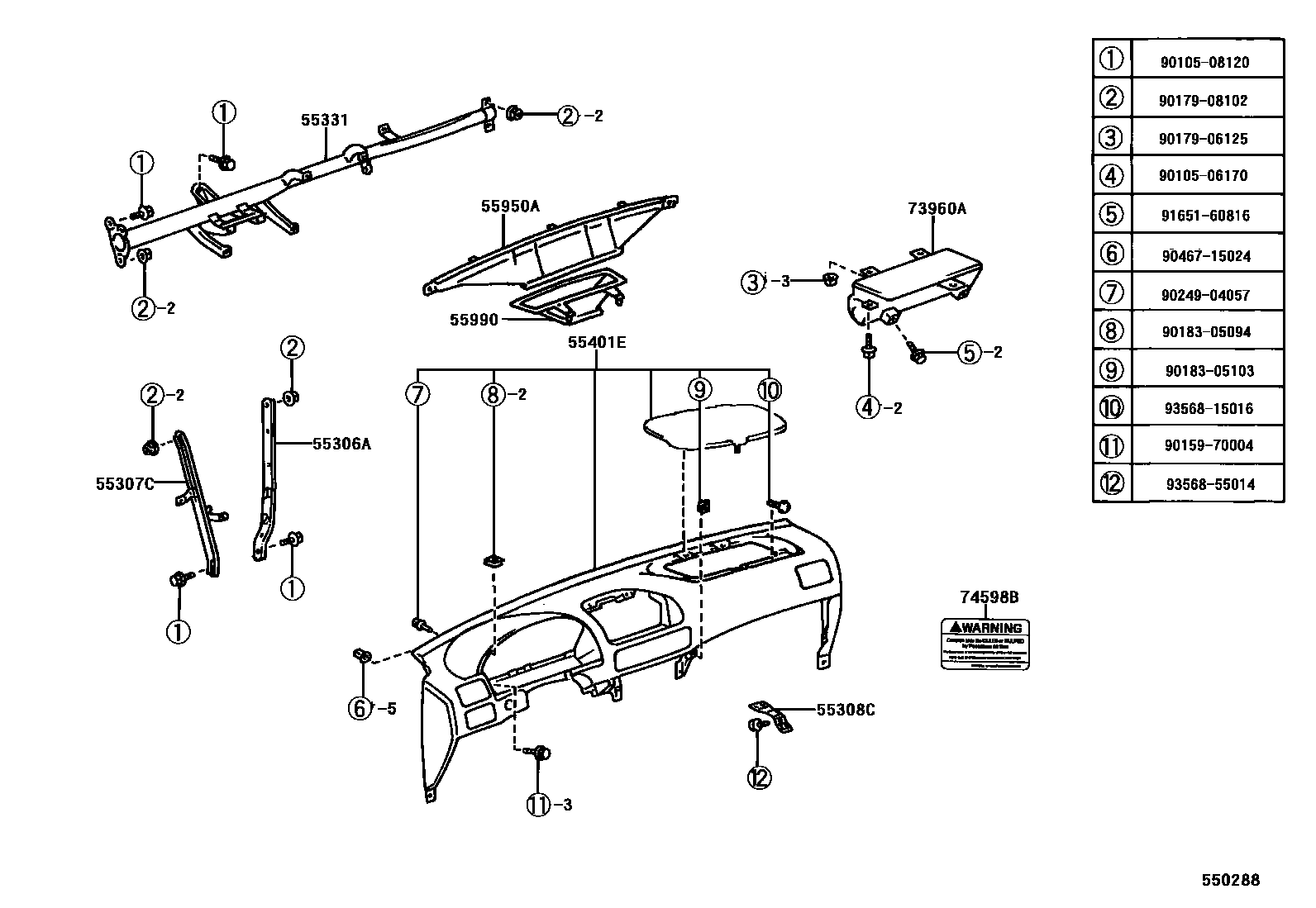 5501 — INSTRUMENT PANEL & GLOVE COMPARTMENT
