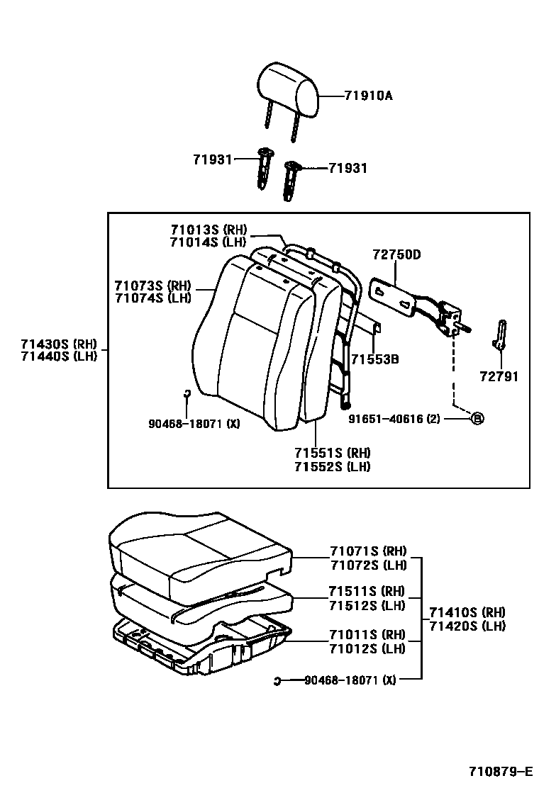 7101 — FRONT SEAT & SEAT TRACK
