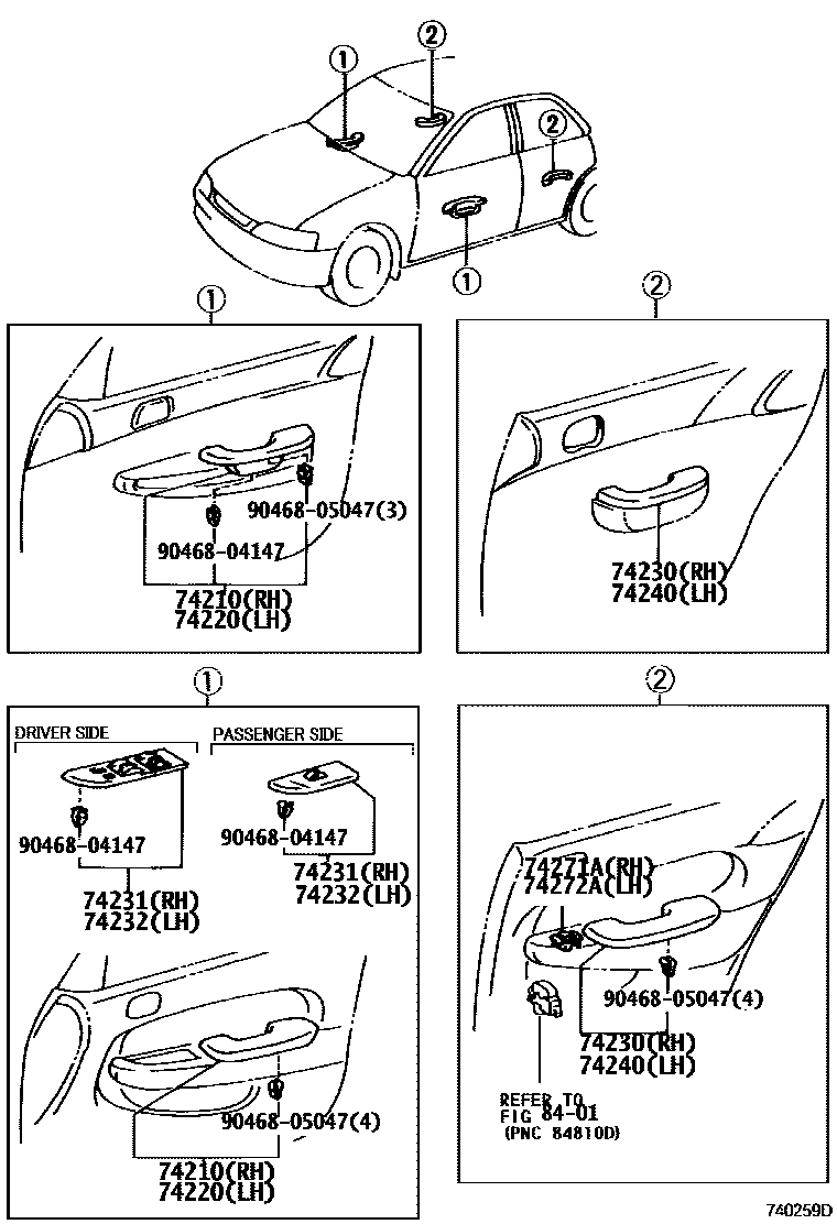 7401 — ARMREST & VISOR