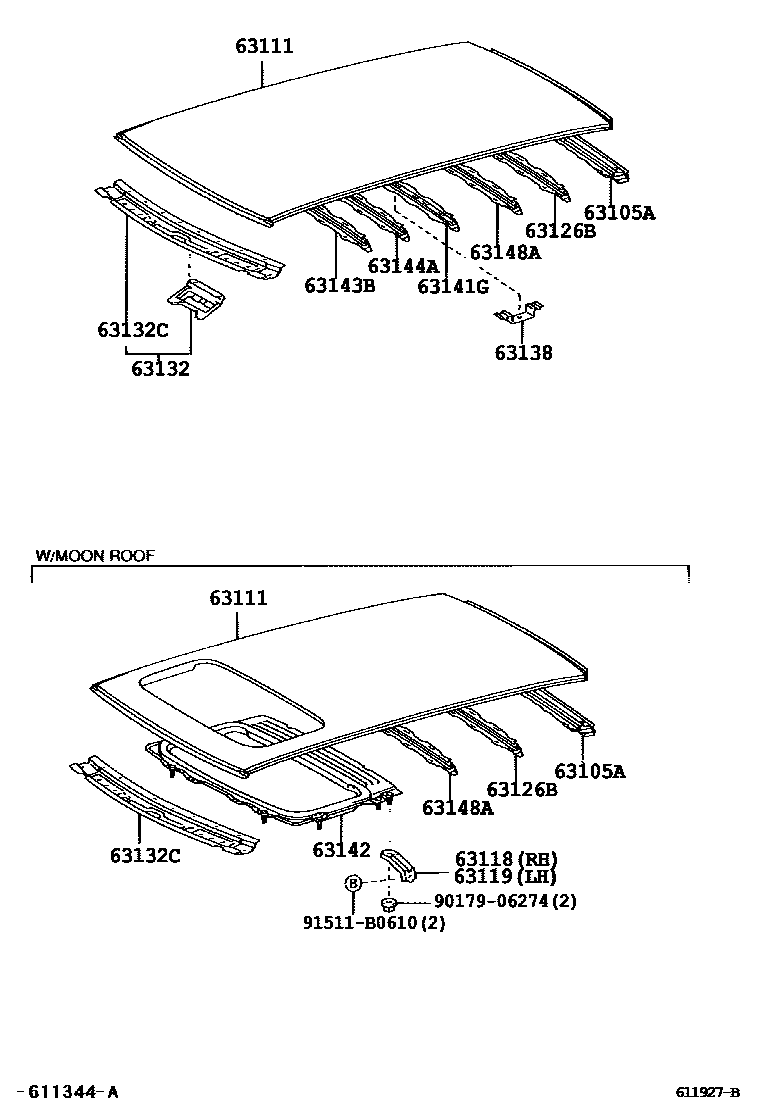 6104 — ROOF PANEL & BACK WINDOW GLASS