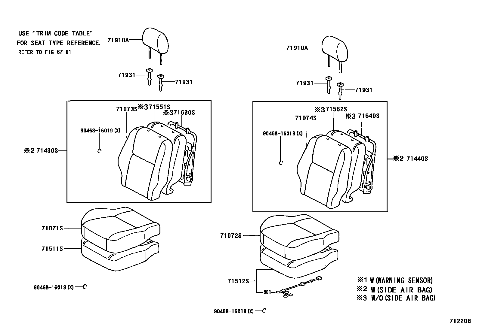 7101 — FRONT SEAT & SEAT TRACK