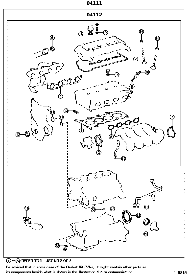 1103 — ENGINE OVERHAUL GASKET KIT