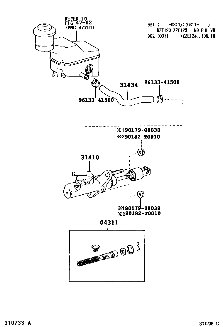 3103 — CLUTCH MASTER CYLINDER