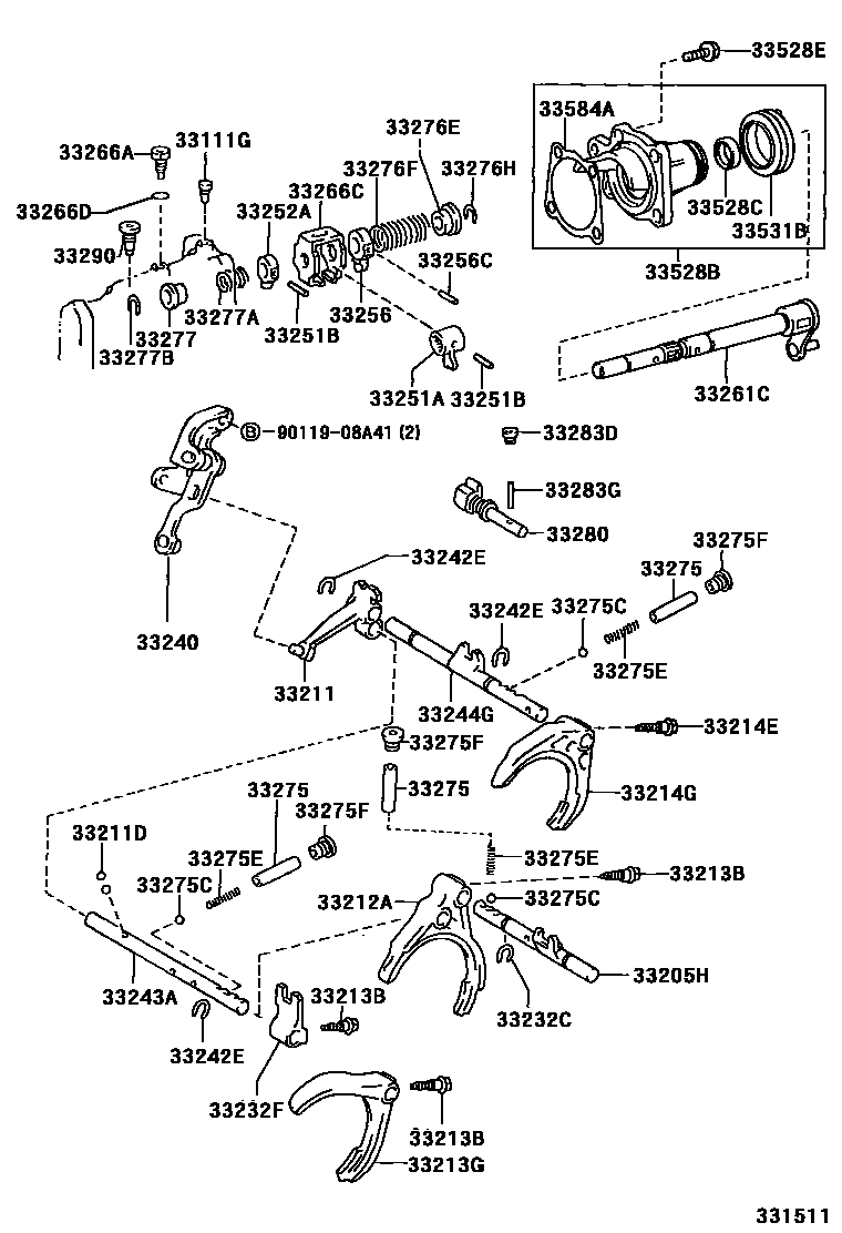 3307 — GEAR SHIFT FORK & LEVER SHAFT (MTM)