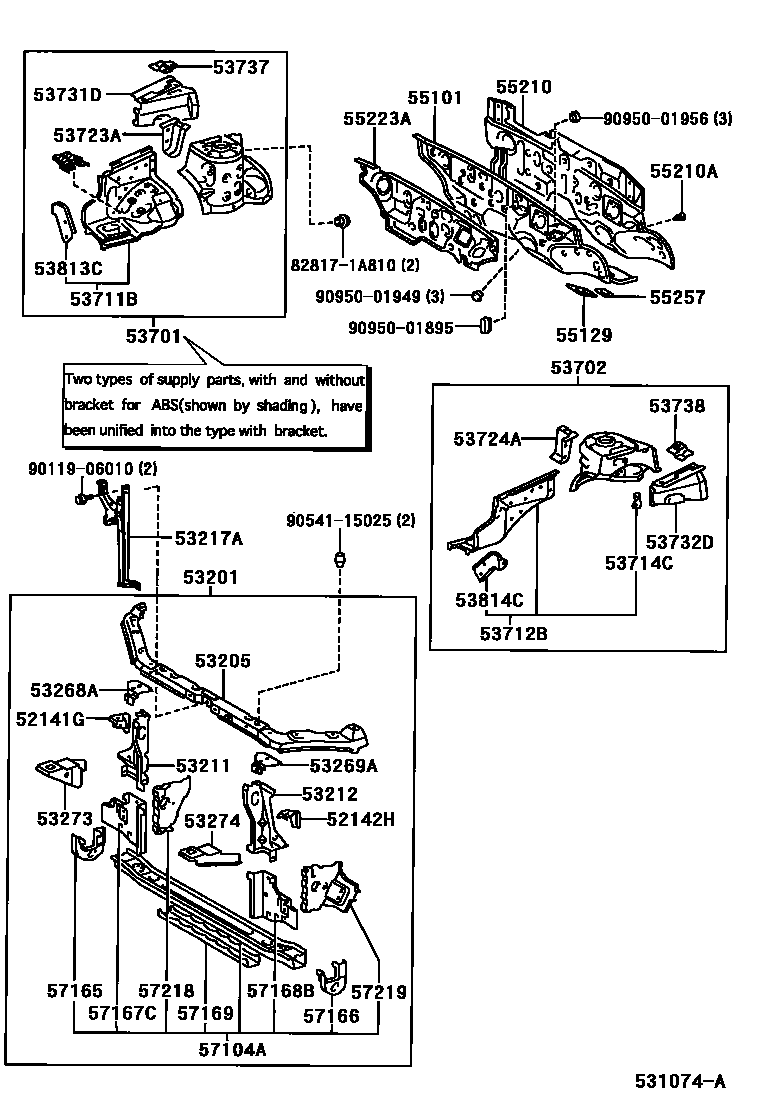 5304 — FRONT FENDER APRON & DASH PANEL