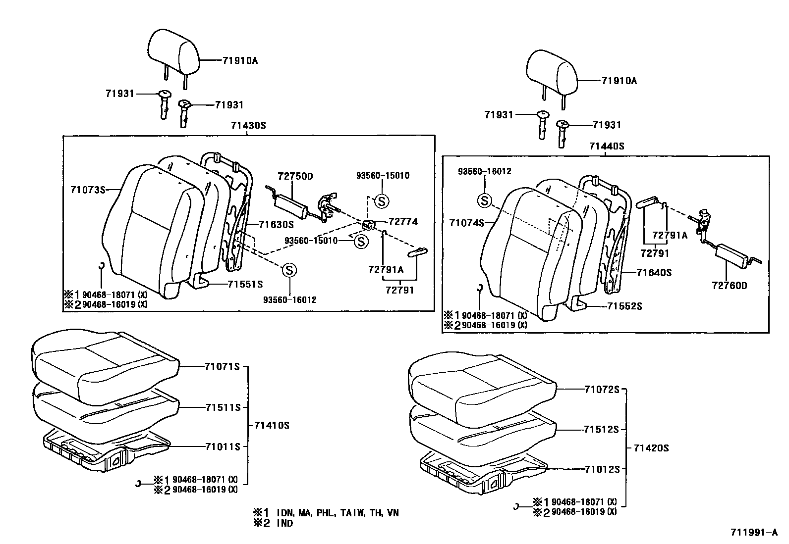 7101 — FRONT SEAT & SEAT TRACK