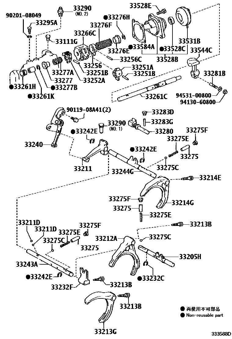 3307 — GEAR SHIFT FORK & LEVER SHAFT (MTM)