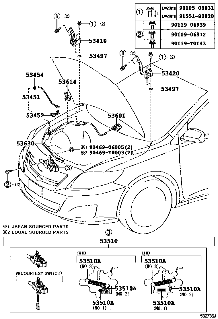 5303 — HOOD LOCK & HINGE
