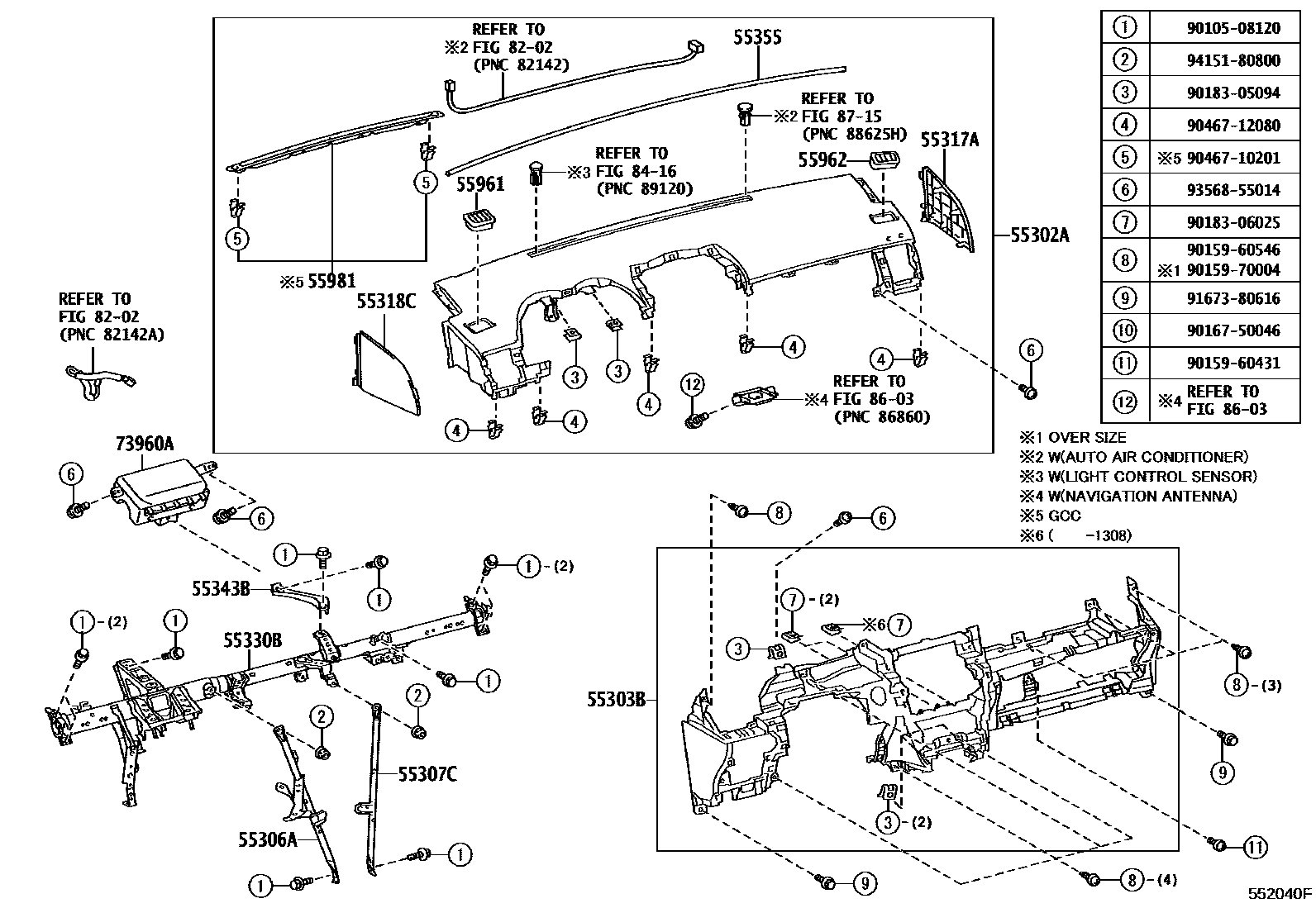 5501 — INSTRUMENT PANEL & GLOVE COMPARTMENT