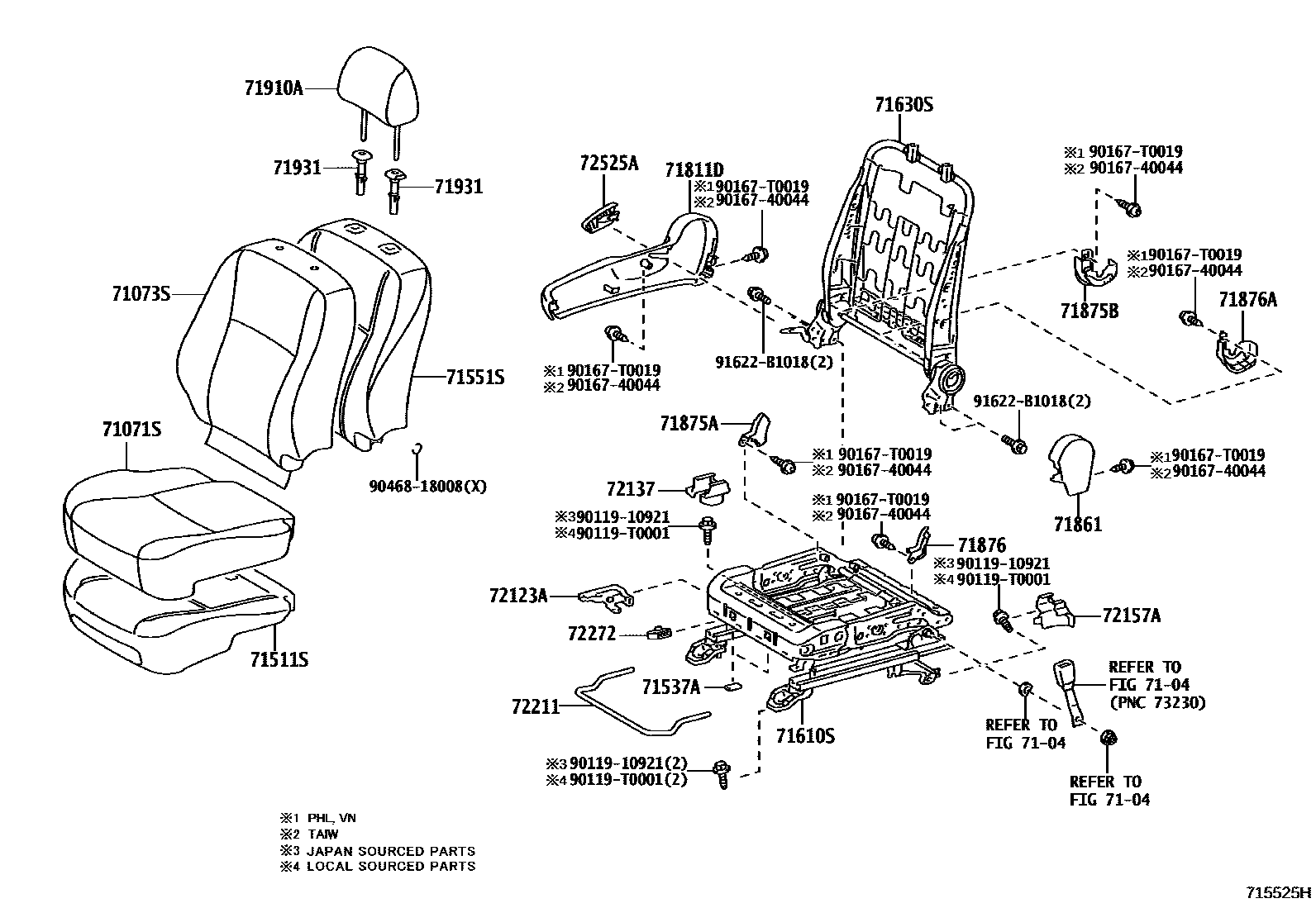 7101 — FRONT SEAT & SEAT TRACK