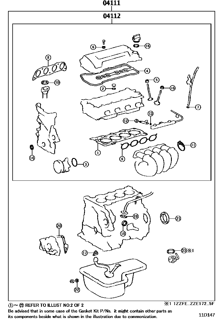 1103 — ENGINE OVERHAUL GASKET KIT