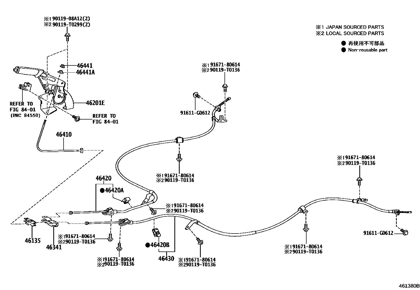 4601 — PARKING BRAKE & CABLE