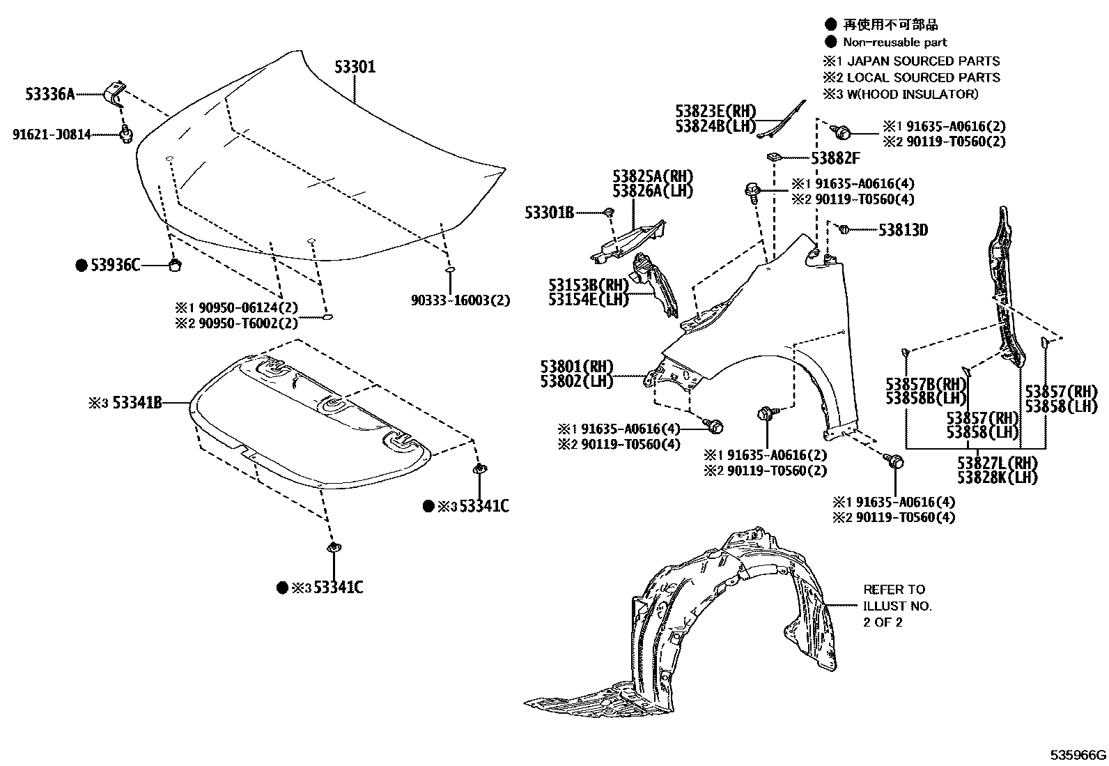 5302 — HOOD & FRONT FENDER