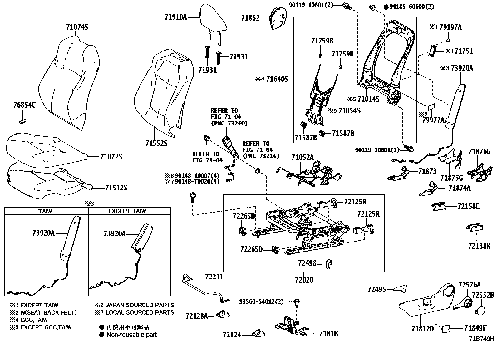 7101 — FRONT SEAT & SEAT TRACK