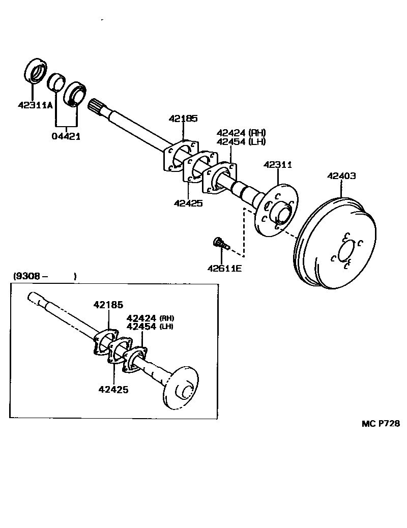 4102 — REAR AXLE SHAFT & HUB