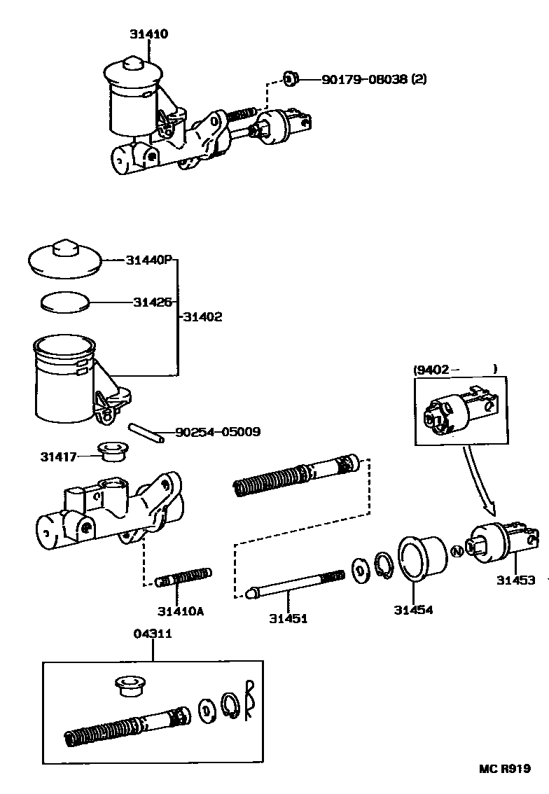 3103 — CLUTCH MASTER CYLINDER